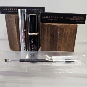 ANASTASIA  Brow Brush 7B Clear Brow Gel .26 oz Lash Sculpt Volume Mascara .17oz